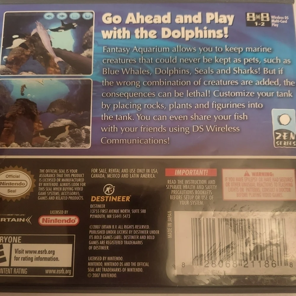 Fantasy Aquarium - Nintendo DS with Case & Book
